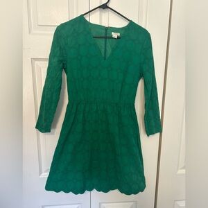 J.Crew kelly green eyelet mini dress